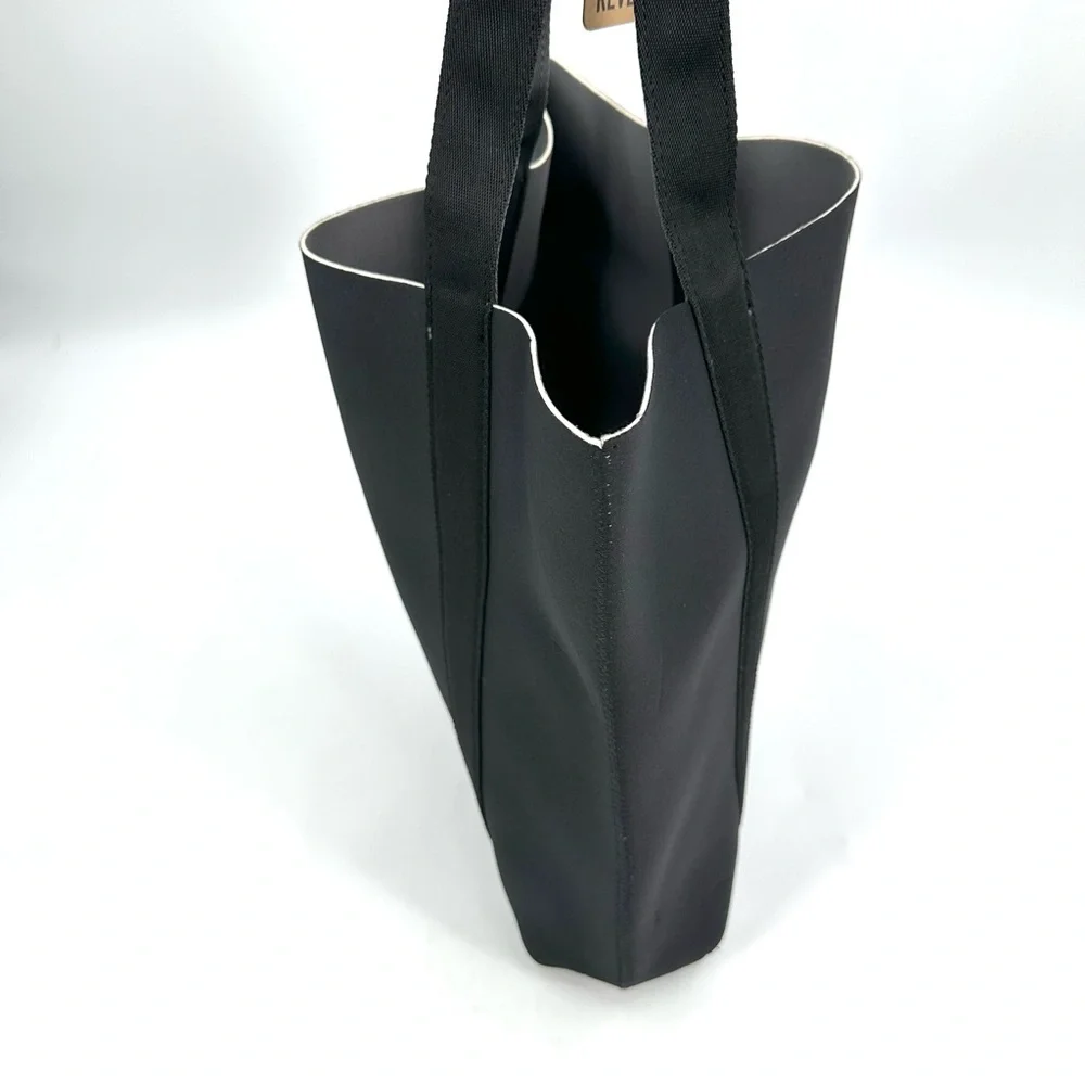 FITKICKS Everyday Tote Reversible Bag Neoprene Bag 2 Handle Black Gray -read